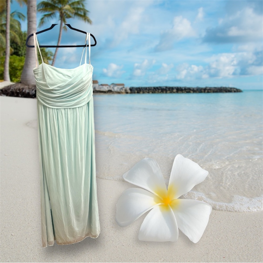 David’s Bridal Women’s Bridesmaid Dress Size 18 Mint Green F19428 - Picture 4 of 13